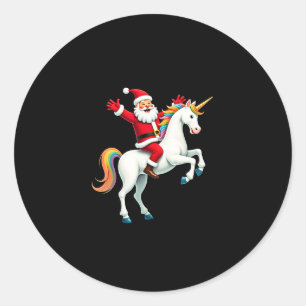 Weihnachtsfeiertag - Unicorn Runder Aufkleber