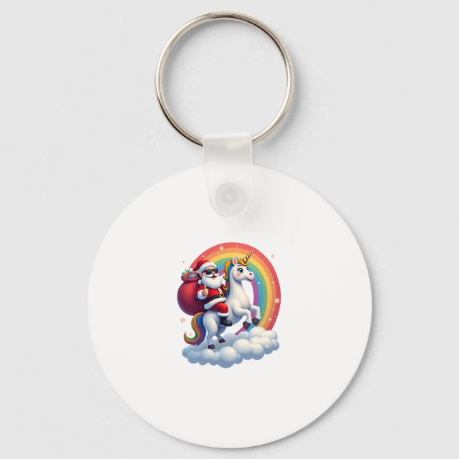 Weihnachtsfeiertag - Unicorn Schlüsselanhänger (Vorderseite)