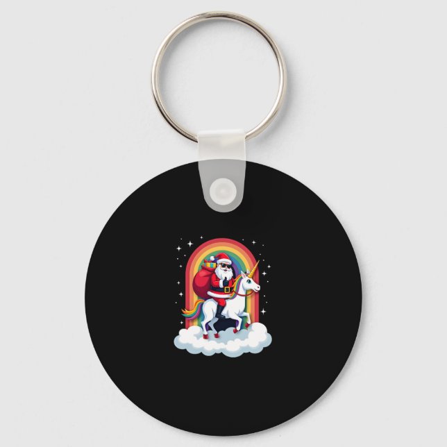 Weihnachtsfeiertag - Unicorn Schlüsselanhänger (Vorderseite)
