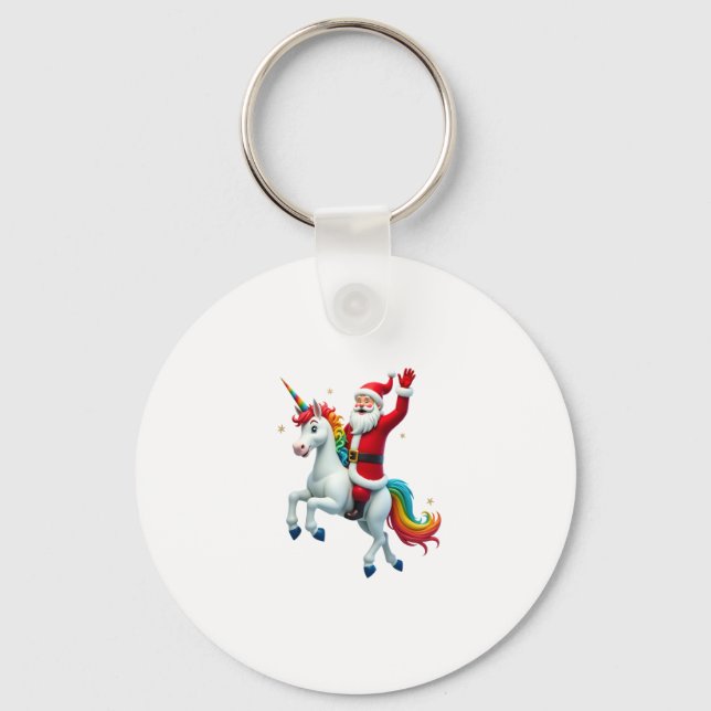 Weihnachtsfeiertag - Unicorn Schlüsselanhänger (Vorderseite)