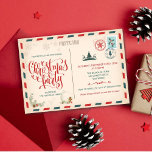 Weihnachtsfeiertag Vintag Postkarte Einladung<br><div class="desc">Weihnachtsfeiertag Winter Party Vintages Firmenbüro Postcard Einladung</div>