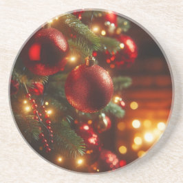 Weihnachtsfeiertag Vintag Rote Ornamente Getränkeuntersetzer