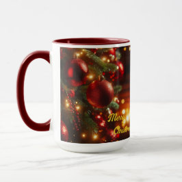 Weihnachtsfeiertag Vintag Rote Ornamente Tasse