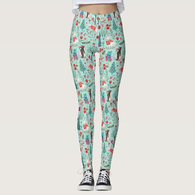 Weihnachtsfeiertag | Waldtiere | LEGGINGS (Vorderseite)