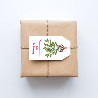 Weihnachtsfeiertag Wasserfarbe Merry Mistletoe Nie Geschenkanhänger