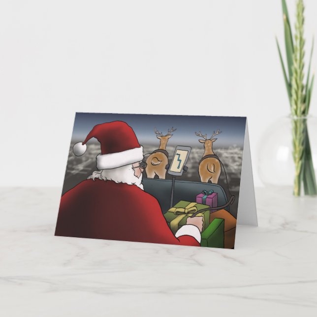 Weihnachtsfeiertag Weihnachten mit GPS-Karte Karte (Vorderseite)