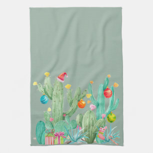 Weihnachtsfeiertag Weihnachts-Cactus Wüsten-Südwes Geschirrtuch