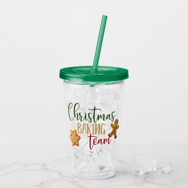 Weihnachtsfeiertag - "Weihnachtsbackteam" Acryltrinkbecher (Rückseite Ice)