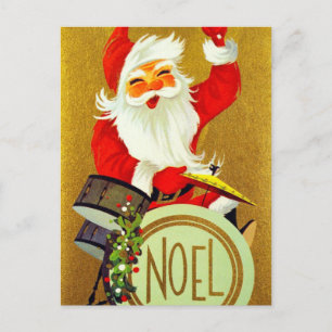 Weihnachtsfeiertag Weihnachtsmann Retro-Postkarte  Feiertagspostkarte