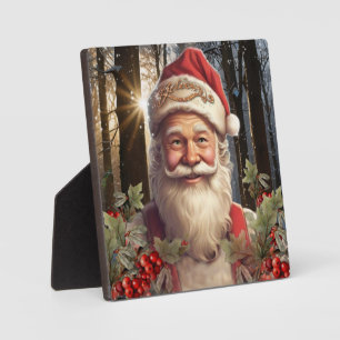 Weihnachtsfeiertag Weihnachtsmann Schneewald Fotoplatte