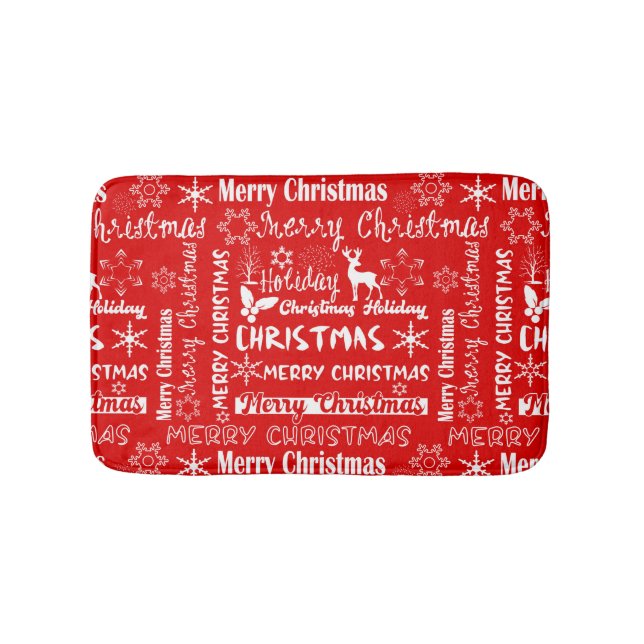 Weihnachtsfeiertag, Weihnachtsmuster, Winter Badematte (Vorderseite)