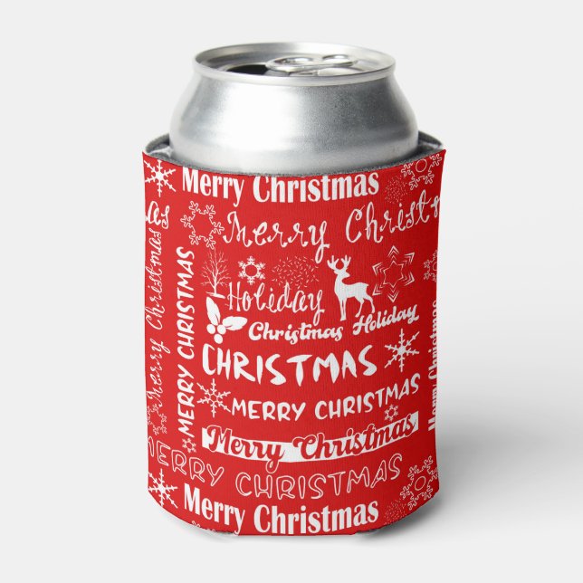 Weihnachtsfeiertag, Weihnachtsmuster, Winter Dosenkühler (Kanne Vorderseite)