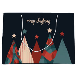 Weihnachtsfeiertage abstrakte Weihnachtsbäume Große Geschenktüte