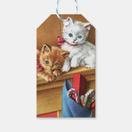 Weihnachtsfeiertage auf Mantage Kätzchen Geschenkanhänger