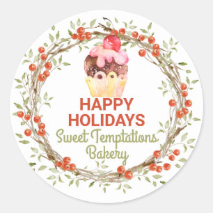 Weihnachtsfeiertage Backkasten Siegel Runder Aufkleber