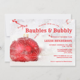 Weihnachtsfeiertage Baubles Bubbly Brautparty Einladung