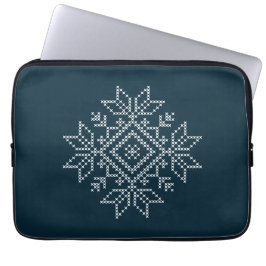 Weihnachtsfeiertage Blaue Schneeflocke Laptopschutzhülle