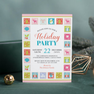 Weihnachtsfeiertage Briefmarke Muster Einladung