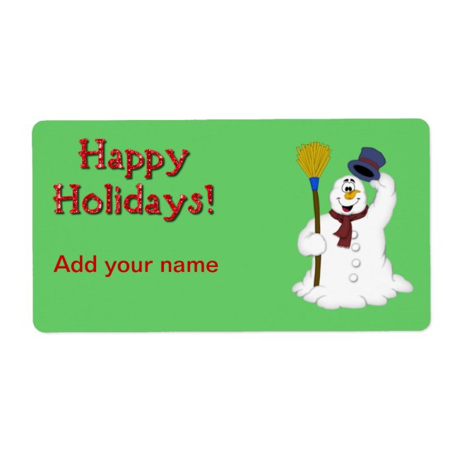 Weihnachtsfeiertage Candy Cane Wrapper Labels (Vorne)