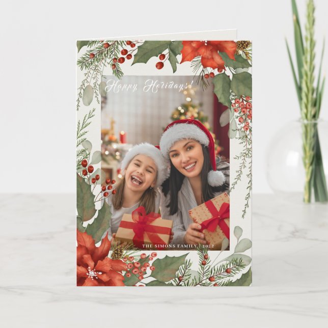 Weihnachtsfeiertage Foto Karte (Vorderseite)