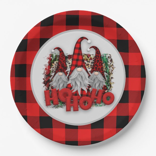 Weihnachtsfeiertage gnomes Party Paper Plate Pappteller (Vorderseite)