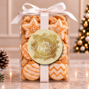 Weihnachtsfeiertage Gold Runder Aufkleber
