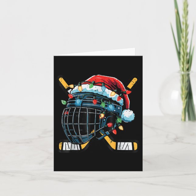 Weihnachtsfeiertage Hockey Helm Weihnachtsjunge Ug Karte (Vorderseite)