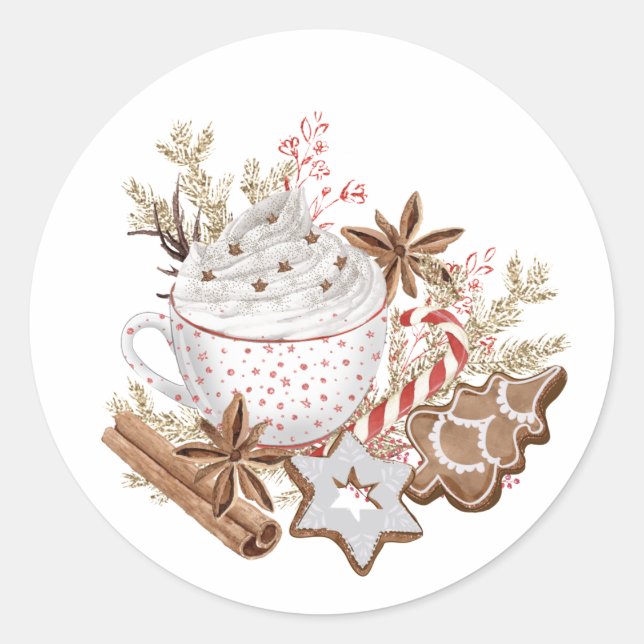Weihnachtsfeiertage-Leckereien Runder Aufkleber (Vorderseite)