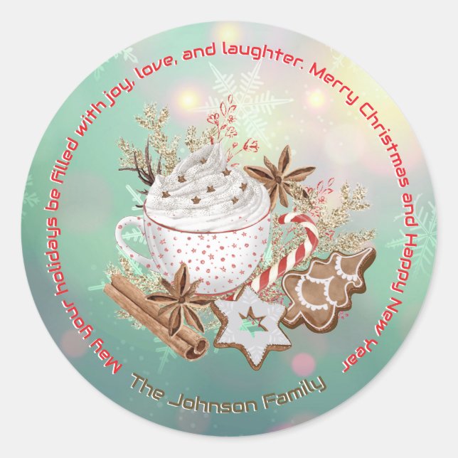 Weihnachtsfeiertage-Leckereien Runder Aufkleber (Vorderseite)