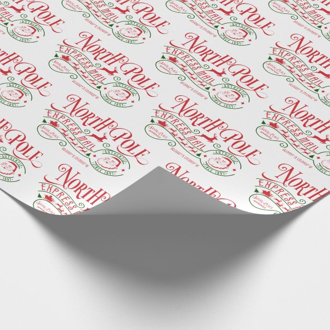 Weihnachtsfeiertage Lieferung Nordpol Express Geschenkpapier (Ecke)