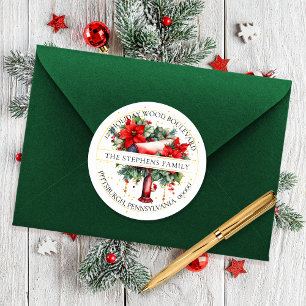 Weihnachtsfeiertage Mailbox Blumenladen Rücksendea Runder Aufkleber
