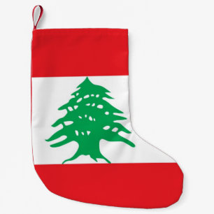Weihnachtsfeiertage mit der Fahne des Libanon Kleiner Weihnachtsstrumpf