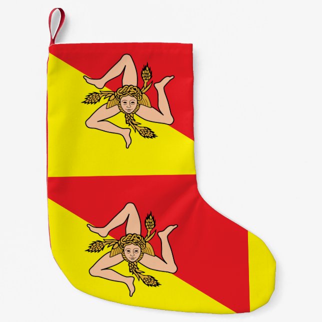 Weihnachtsfeiertage mit der Fahne Siziliens Kleiner Weihnachtsstrumpf (Vorderseite)