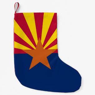 Weihnachtsfeiertage mit der Fahne von Arizona, USA Kleiner Weihnachtsstrumpf