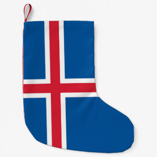 Weihnachtsfeiertage mit der Flagge Islands Kleiner Weihnachtsstrumpf