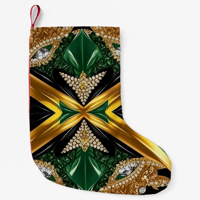 Weihnachtsfeiertage mit jamaikanischen Strümpfen Kleiner Weihnachtsstrumpf (Vorderseite)