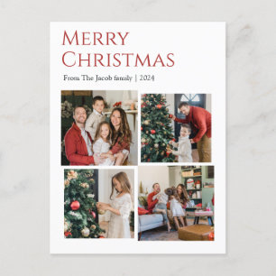 Weihnachtsfeiertage Moderne Typografie - Vier Foto Feiertagspostkarte