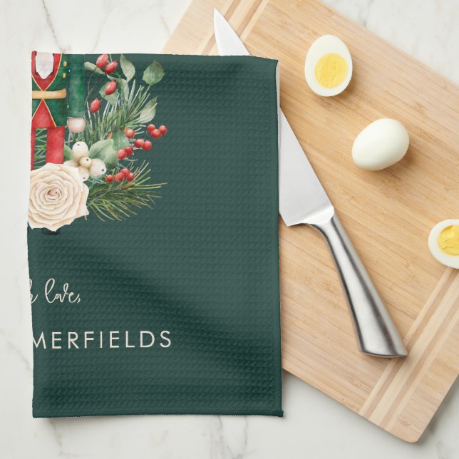 Weihnachtsfeiertage Nutcracker-Skriptfamilie Geschirrtuch (Viertel Falte)