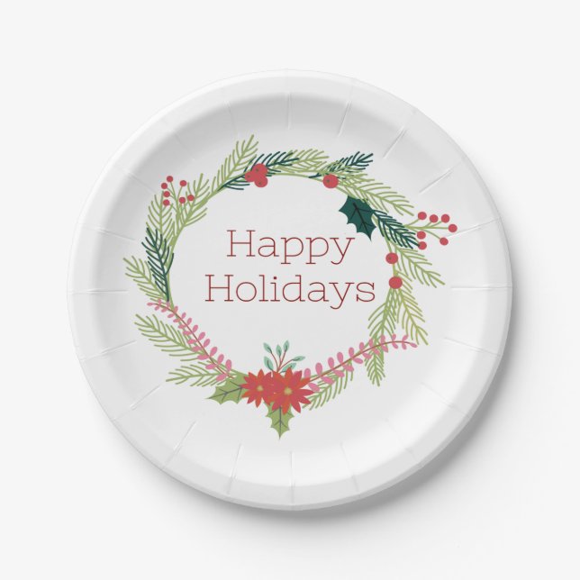 Weihnachtsfeiertage Pappteller (Vorderseite)