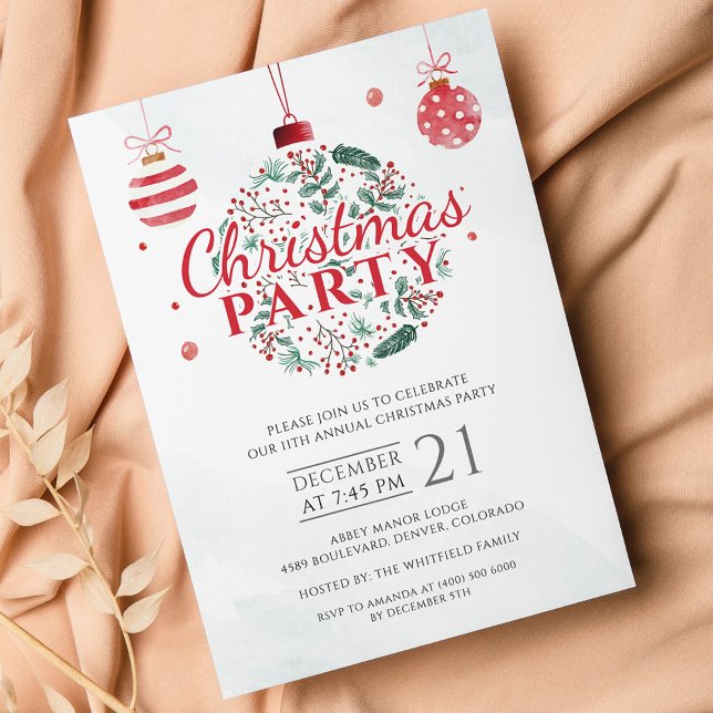 Weihnachtsfeiertage Party Einladung Flyer (Modern Christmas Holiday Party Invitation Flyer)