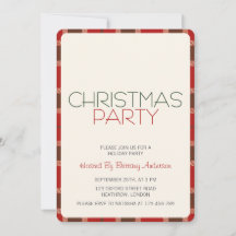 Weihnachtsfeiertage Party Einladung Tartan Kariert