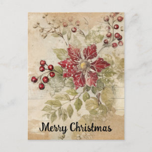 Weihnachtsfeiertage Poinsettia Blume Collage Postkarte