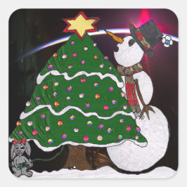 Weihnachtsfeiertage Quadratischer Aufkleber