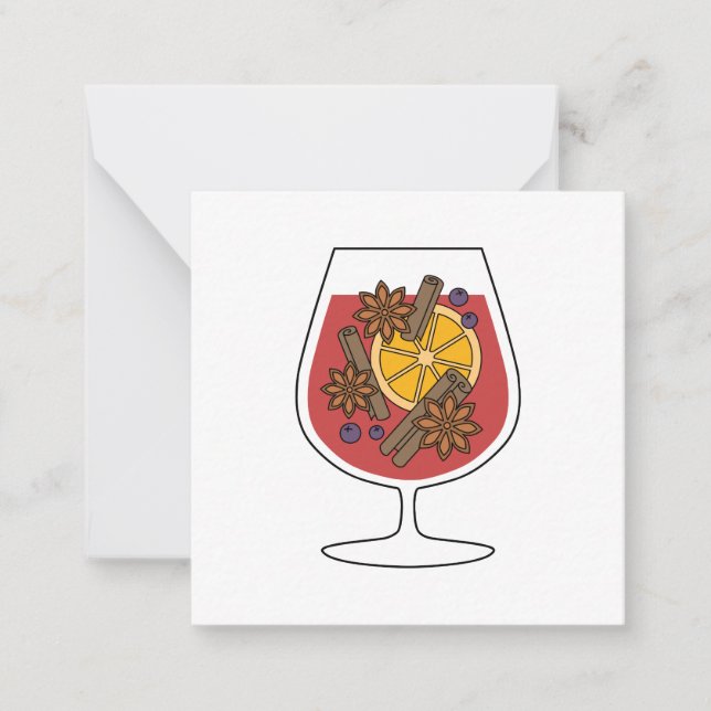 Weihnachtsfeiertage Rote Glühwein würzig trinken Mitteilungskarte (Vorderseite)