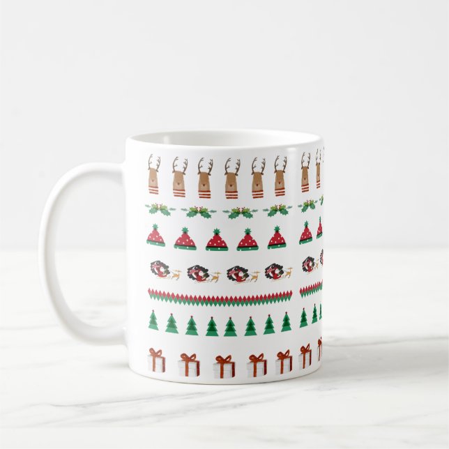 Weihnachtsfeiertage Roter grüner Kaffee Cup Tasse (Links)