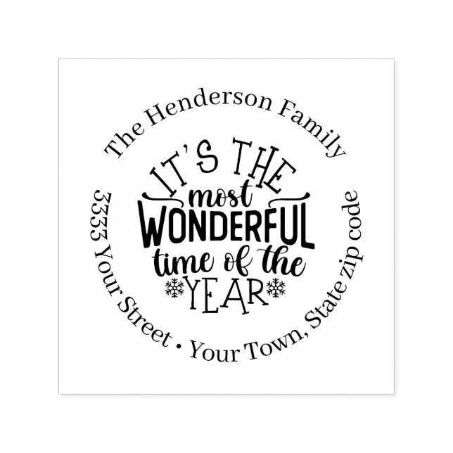 Weihnachtsfeiertage Rücksendeadresse Selbstfarbige Permastempel (Design)