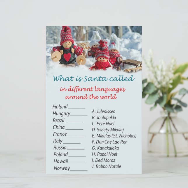 Weihnachtsfeiertage rund um das Weltspiel (Stehend Vorderseite)