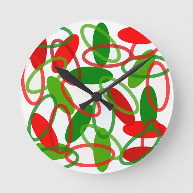 Weihnachtsfeiertage Runde Wanduhr (Vorderseite)