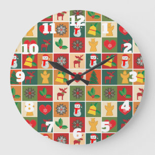 Weihnachtsfeiertage Rundwand Uhr mit Zahlen