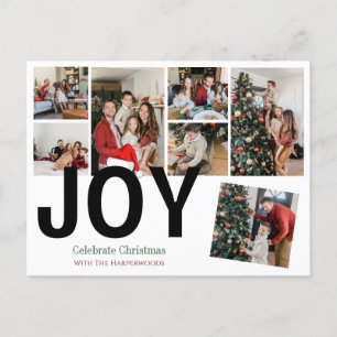 Weihnachtsfeiertage Script Familienfoto Collage Feiertagspostkarte